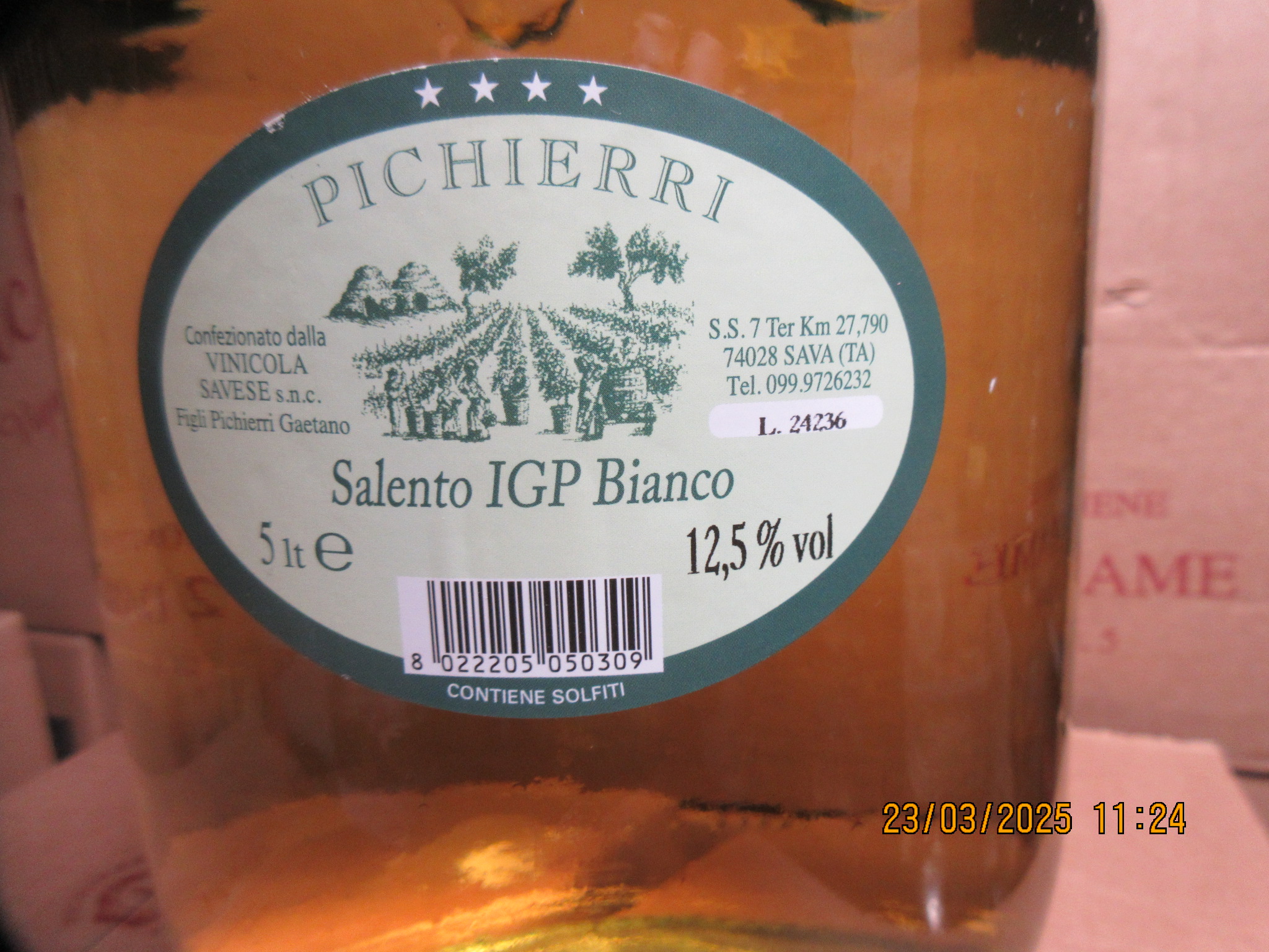5. Liter Salento IGP Bianco Chardonnay Savese Pichierri